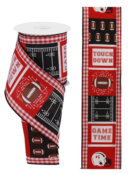 4" 3-in-1 Check Football Ribbon (10 Yards)