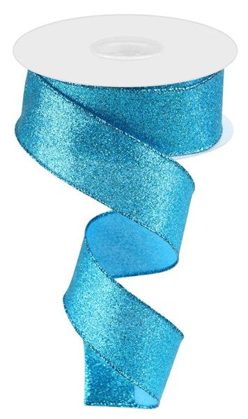 1.5" Shimmer Glitter Ribbon: Turquoise (10 Yards)