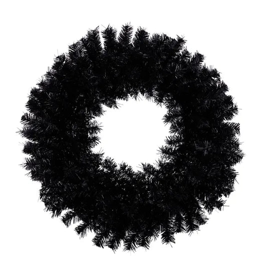 24" Metallic Wreath Black
