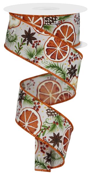 1.5" Fruit Slice/Pinecone Ribbon (10 Yards)