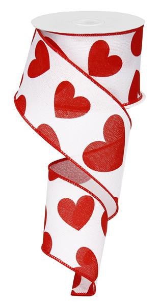 4" Large Hearts on Royal Ribbon (10 Yards)
