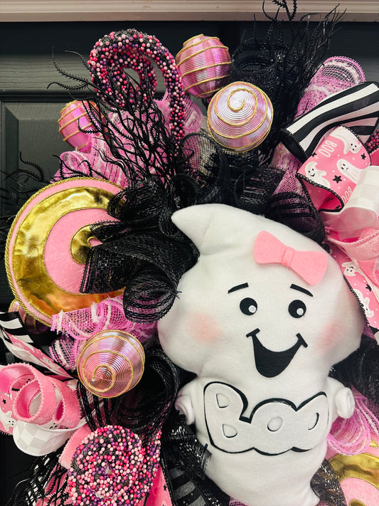 Pink Ghost Wreath