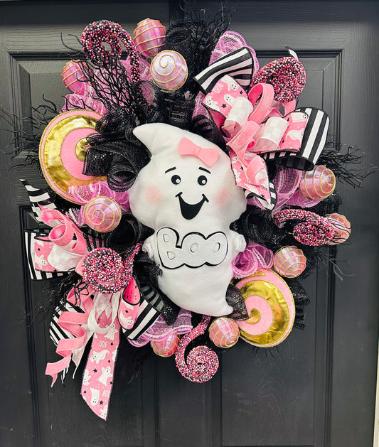 Pink Ghost Wreath
