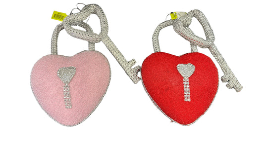 9.5" Bling Heart Lock N Key