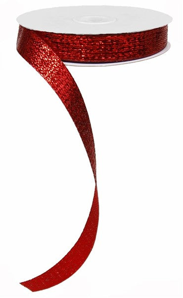 5/8" Metallic Ribbon - Red (25 Yards)