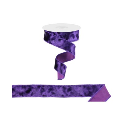 1.5" Plush Pressed Velvet Ribbon: Purple (10 Yards)