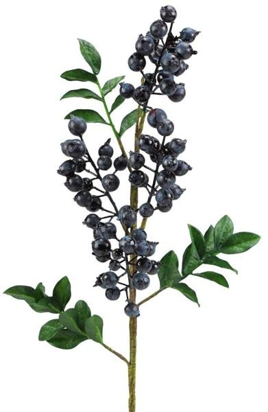 24" Berry Leaf Spray: Plum