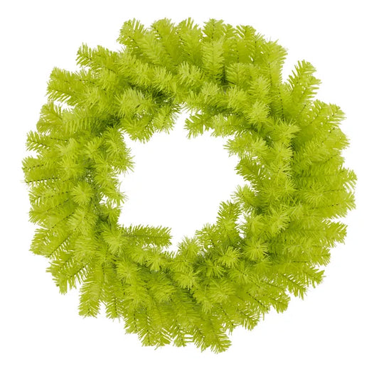 24"DIA Pine Wreath Lime Green