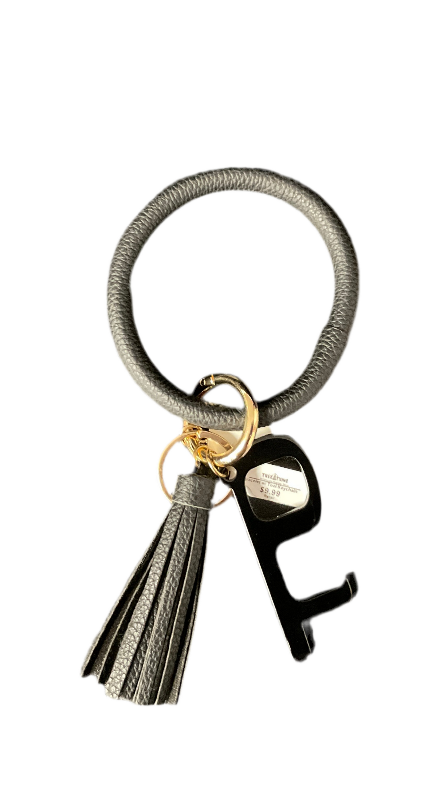Bangle Bracelet Keyring w/ Tassel & Self Defense Tool
