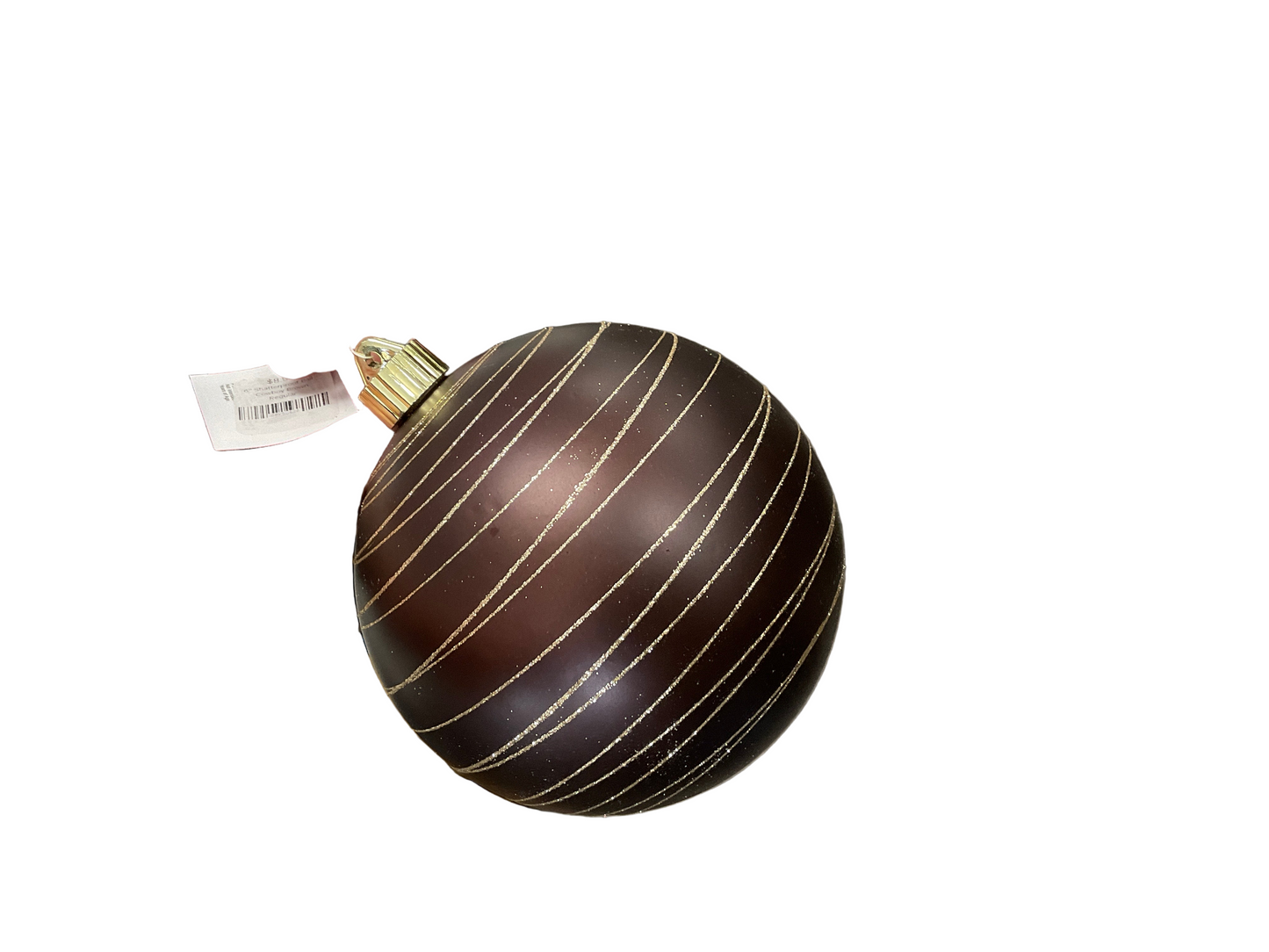 6" Shatterproof Ball Ornament Cowboy Brown