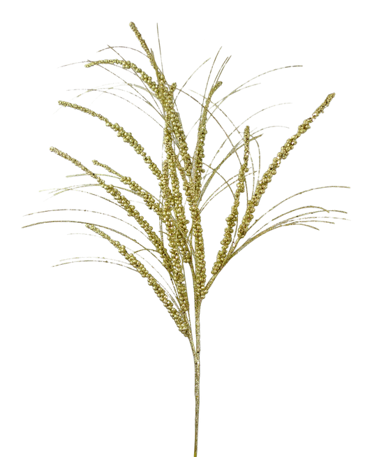 36" Glitter Berry Spray: Blue, Gold, Silver, & White