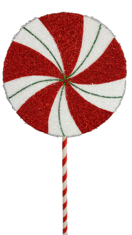 28" Foam Peppermint Lollipop: Red & Green