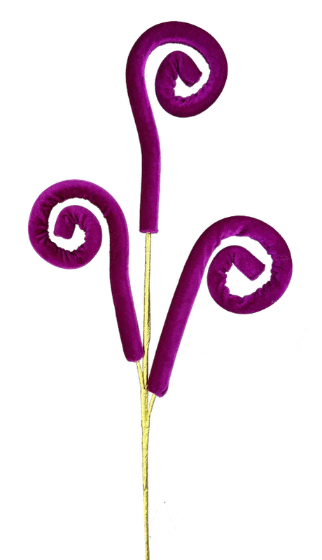 28" Spiral Curly Spray: Fuchsia