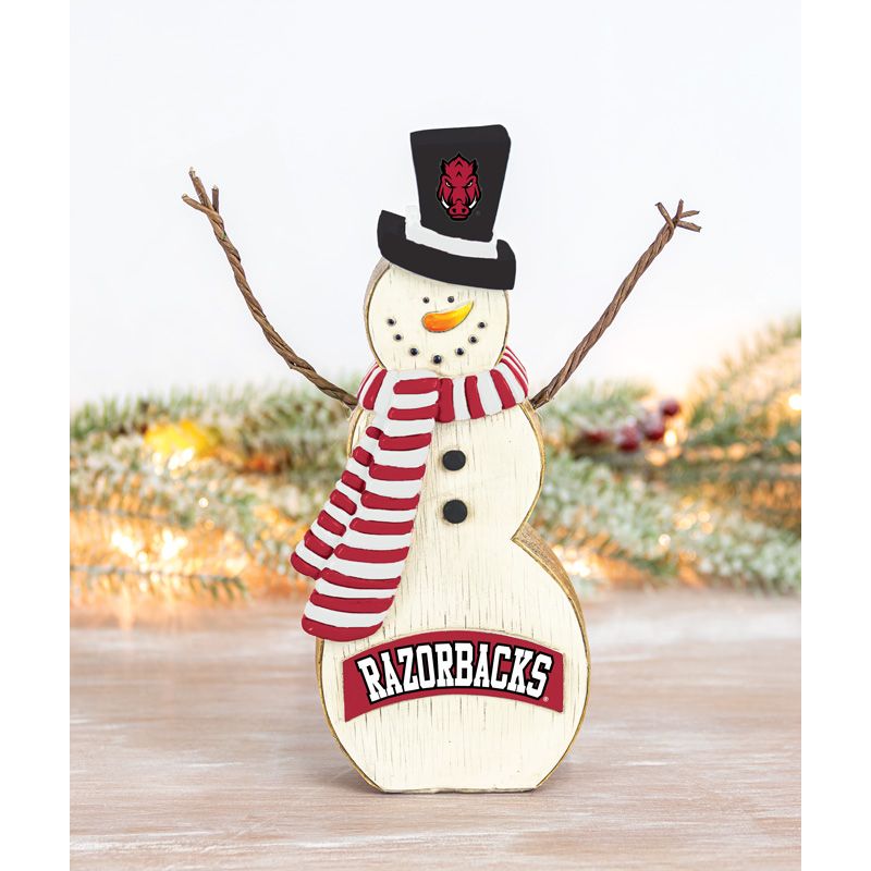 Razorback Snowman Wooden Table Top