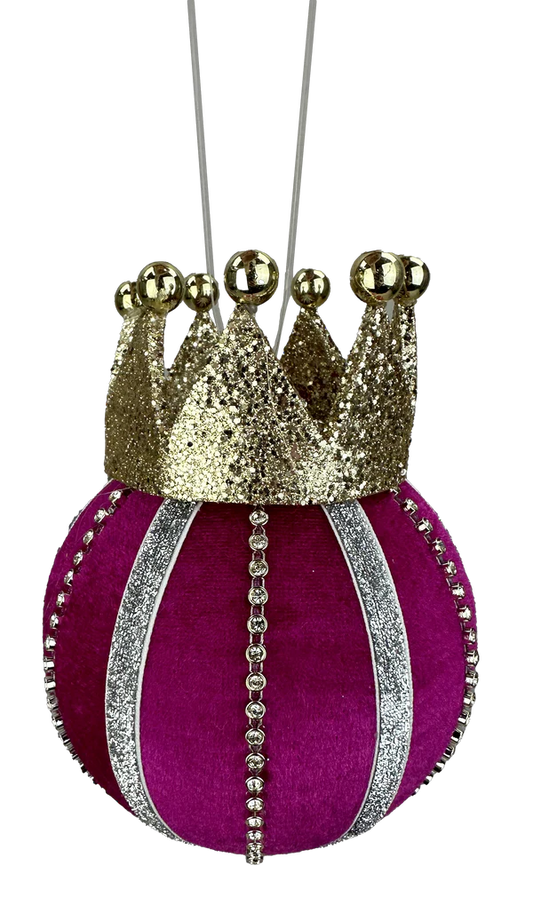 7"Hx5"Dia Crown Ball Ornaments