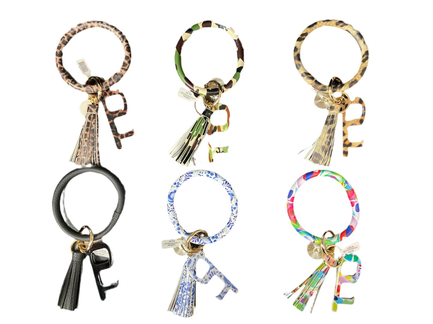 Bangle Bracelet Keyring w/ Tassel & Self Defense Tool