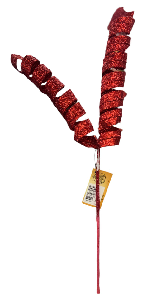 24" Swirled Glitter Spray: Red