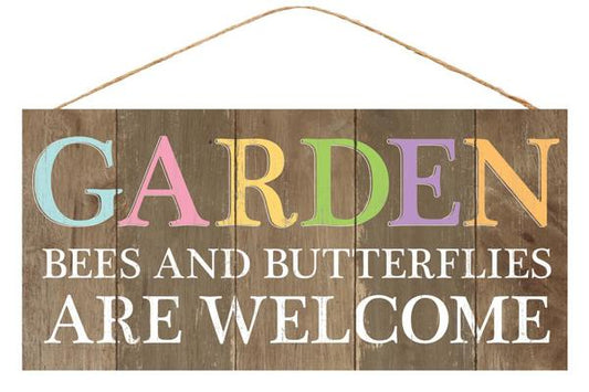 12" Wooden Sign: Garden Welcome