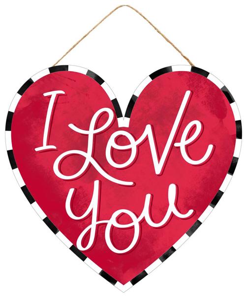 12" X 11.5" I Love You Heart Sign