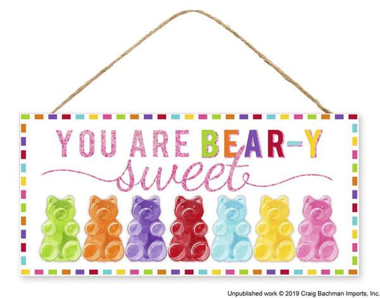 12.5" x 6"  You Are Bear-Y Sweet Glitter Sign