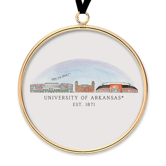 Arkansas Logo Glass Ball Ornament