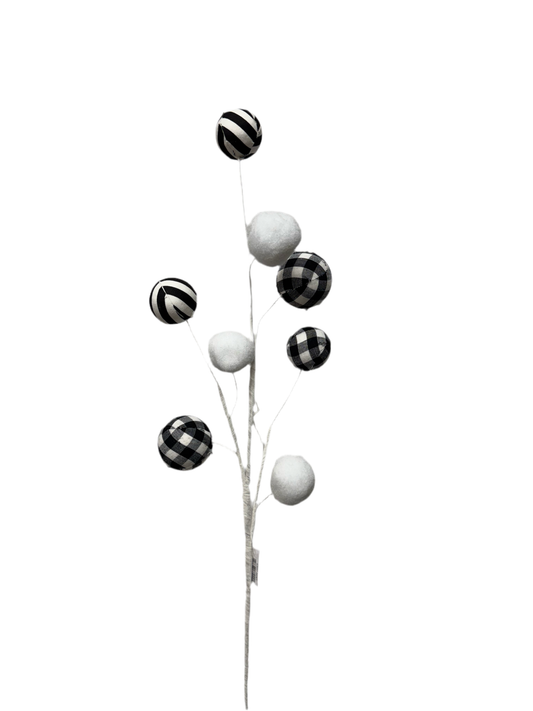 29" Ball Spray: Black/White