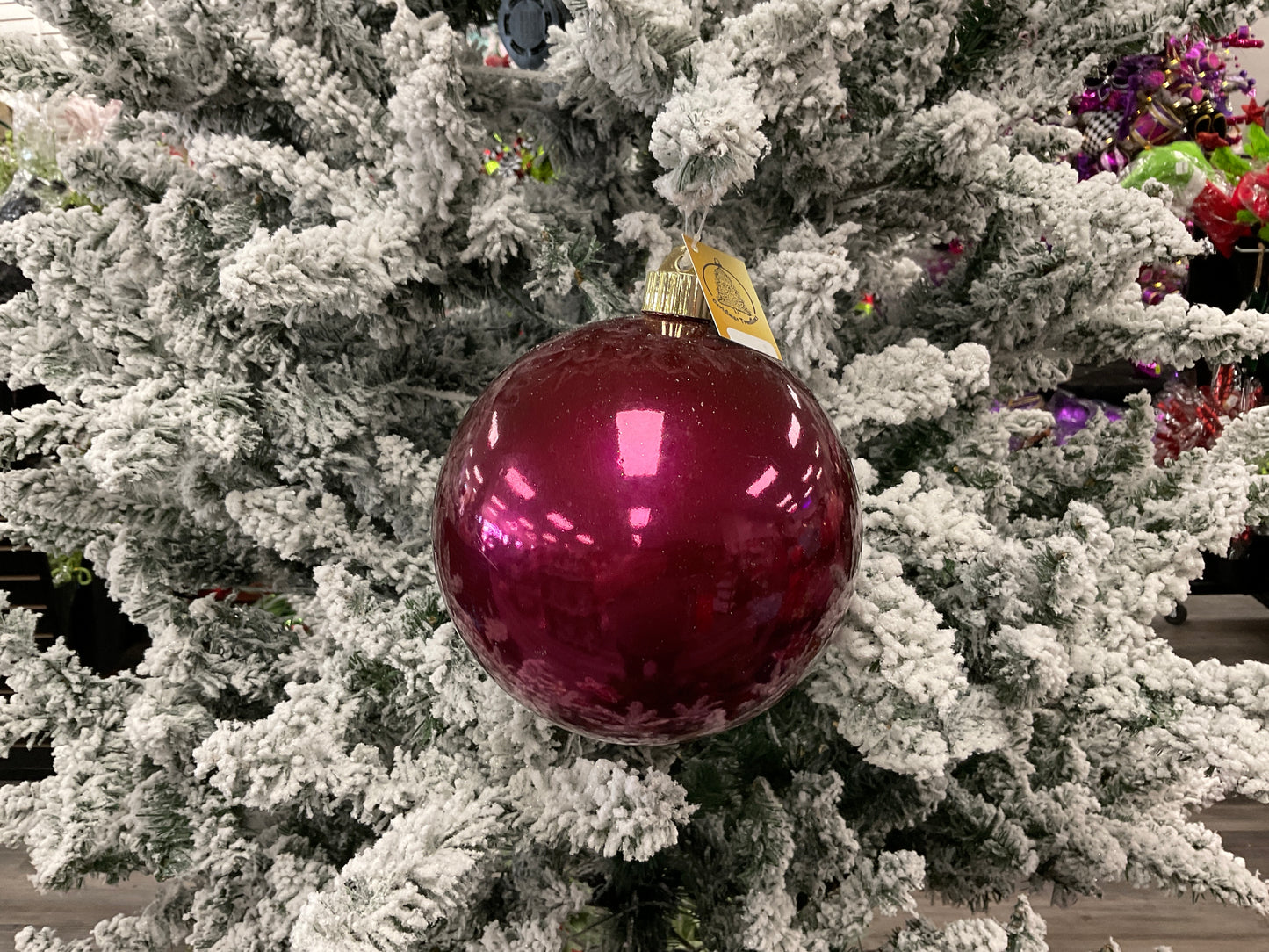 6" Shiny Merlot Shatterproof Ornament - 2 Pack