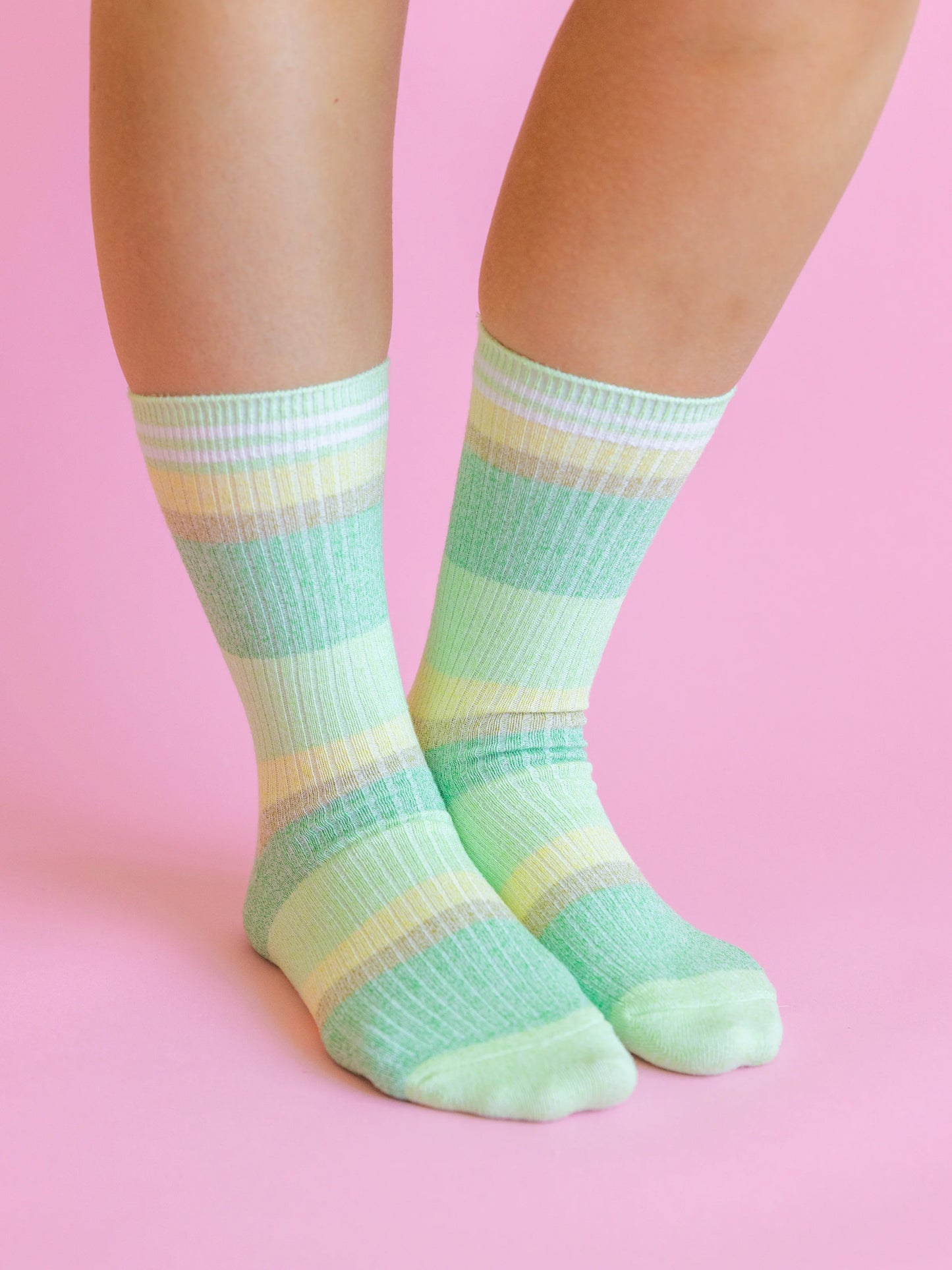 World's Softest Socks Crew Lemon Lime-379
