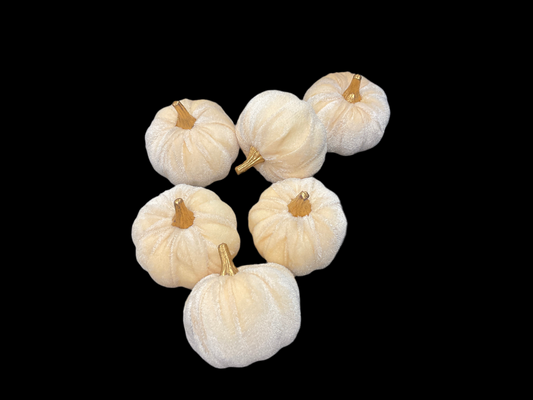 3" Fabric Pumpkin x6 Cream