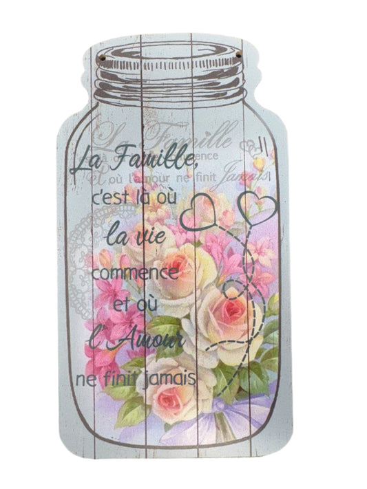 8"x4" La Famille Hanging Sign