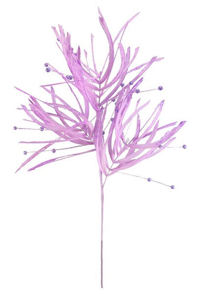 32"L Bead/Long Needle Pine Spray: Lavender