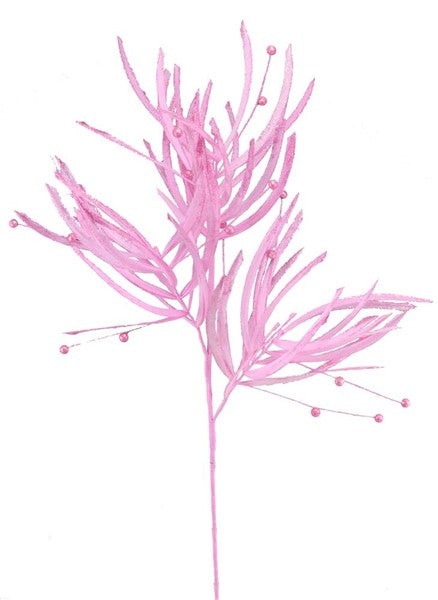 32"L Bead/Long Needle Pine Spray: Pink