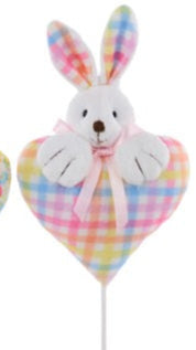 5.5"H Bunny On Heart Pick