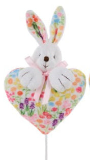 5.5"H Bunny On Heart Pick