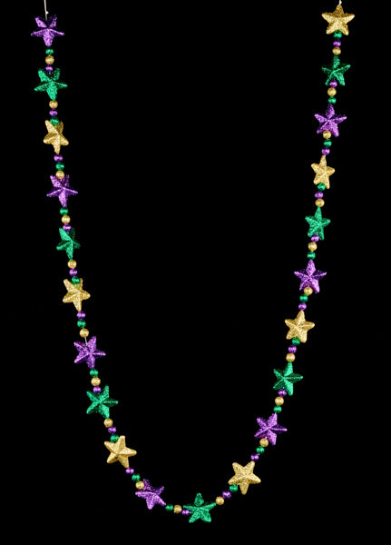 6' Glitter Star/Ball Garland: Mardi Gras