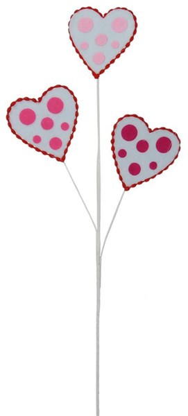 24.5" Felt Polka Dot Heart Spray