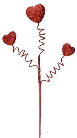 22.5" Spring Heart Spray: Red