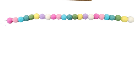 36" Wool Hand-Felted Ball Garland Multi Colors