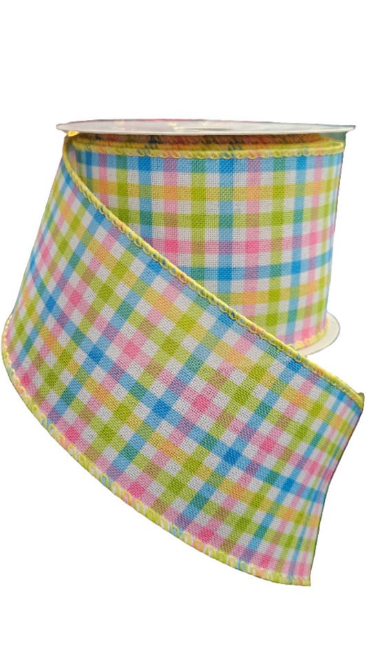 2.5" Pastel Plaid Ribbon (10 Yards)