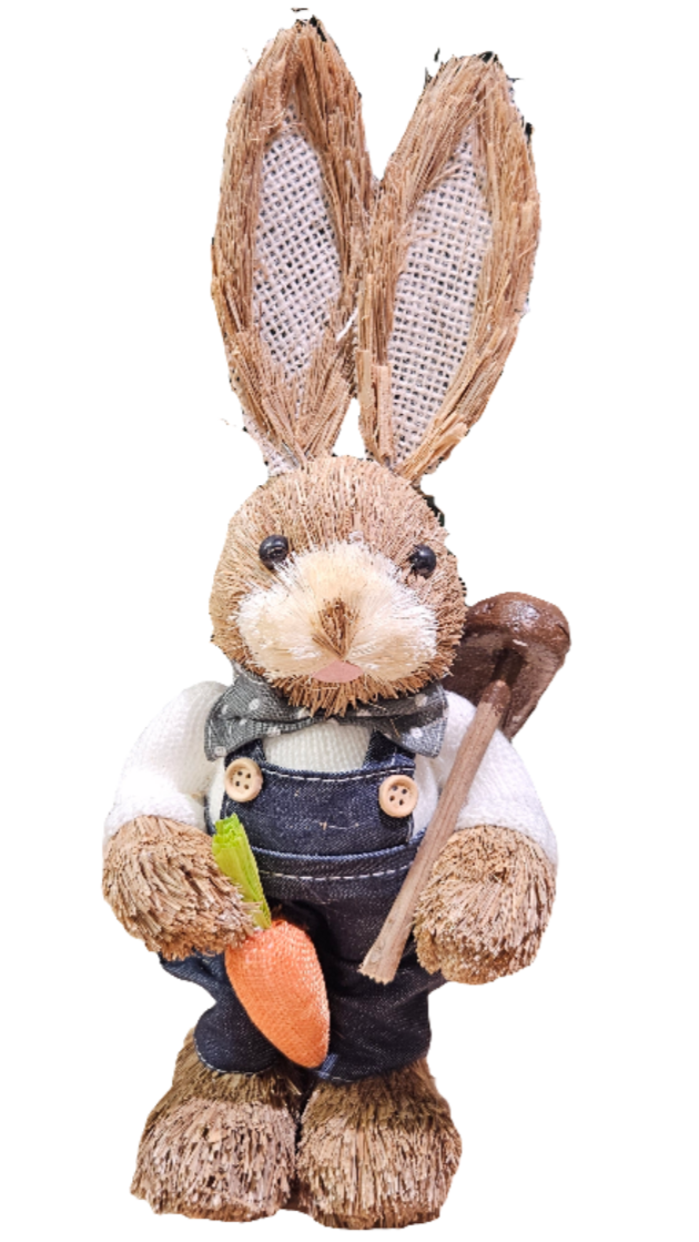 Straw Bunny w/ Clothing - 13"