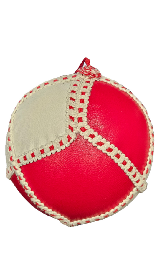 8" Faux Leather Ball Ornament