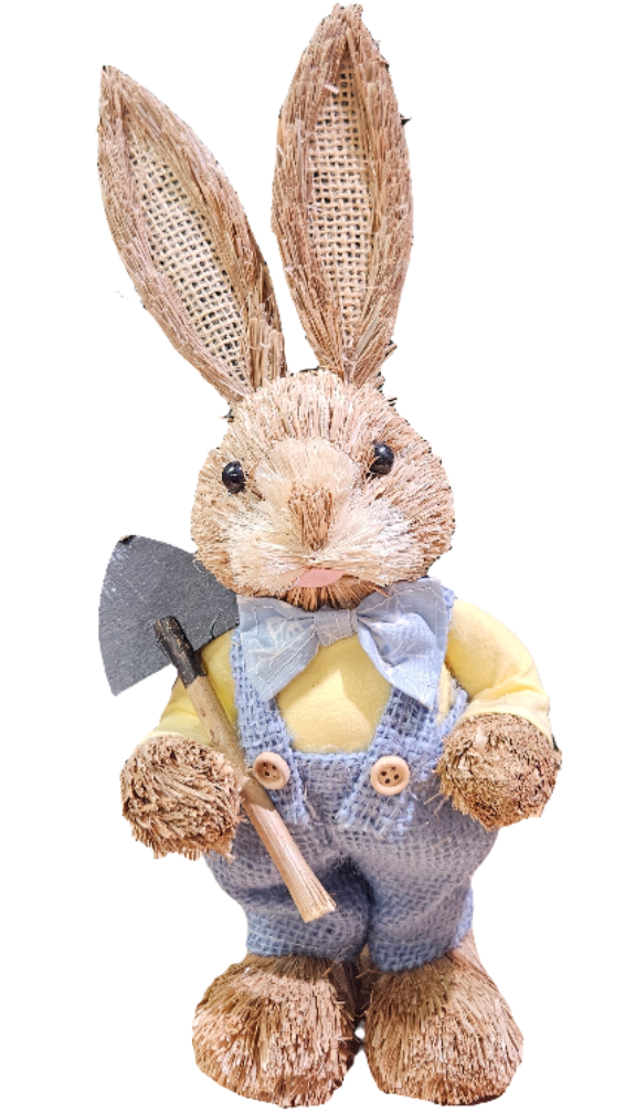 Straw Bunny w/ Clothing - 13"