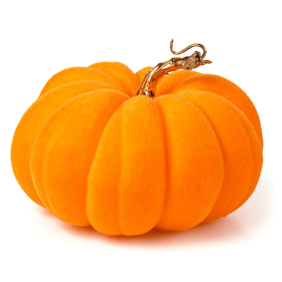 7" Flocked Pumpkin