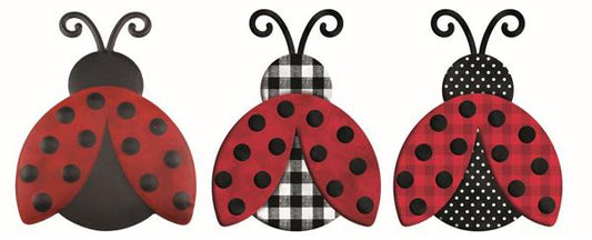 12" X 9.25" Metal Embossed Ladybug