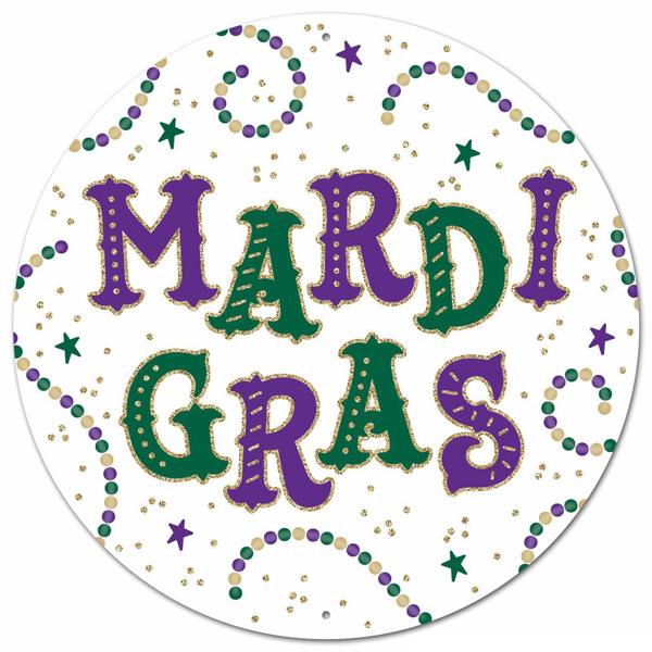 12" Glitter Mardi Gras Sign