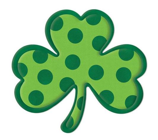 11.5" x 10.5" Embosses Polka Dot Clover Sign
