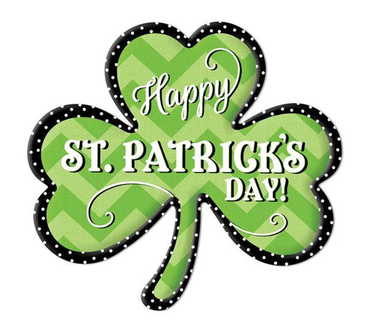 10.5" Embossed Zig Zag Clover Sign