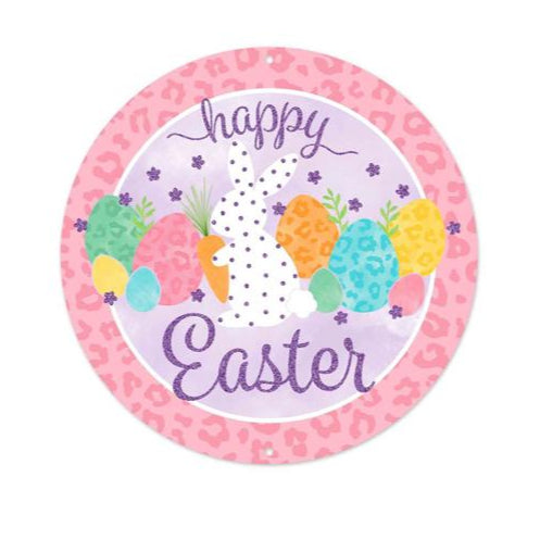 8" Glitter/Leopard Happy Easter Sign