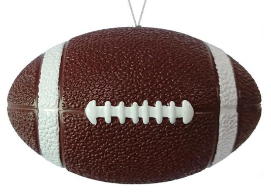 4.75"L Painted Football W/Hanger Ornament