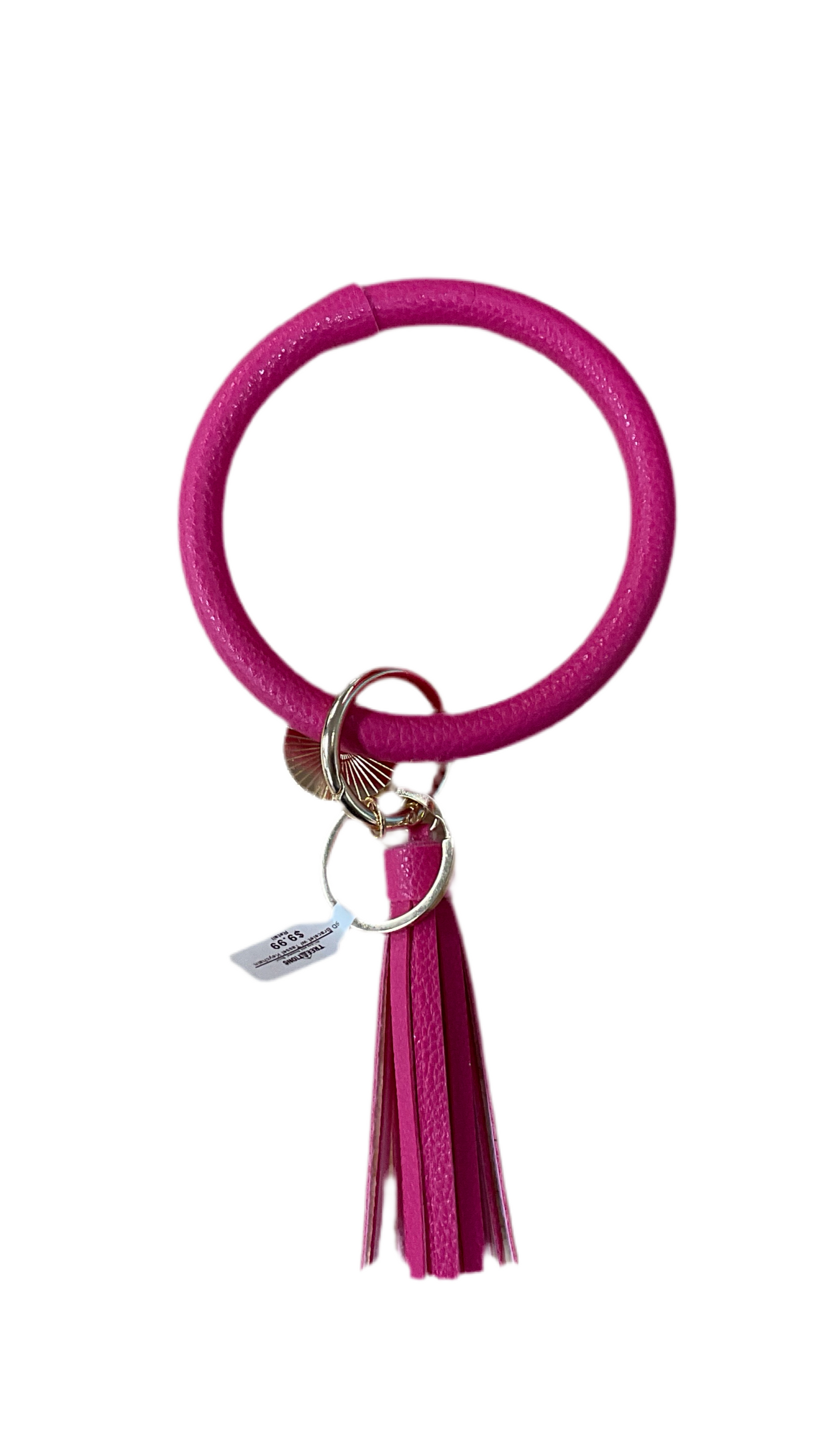 Bangle Bracelet Keyring Solid Color w/ Tassel